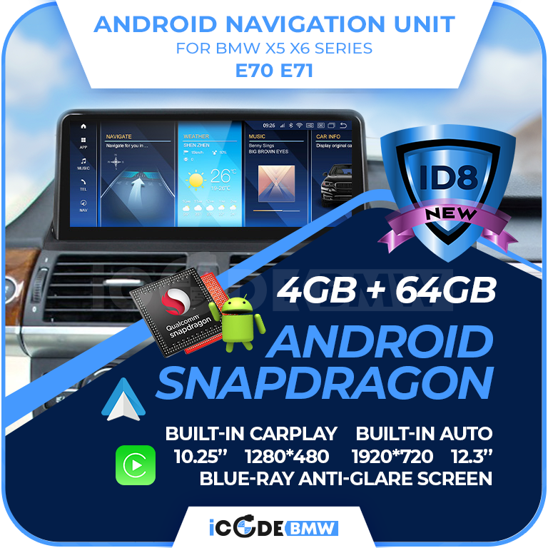 Android Navigation Unit for BMW X5 X6 Series E70 E71 – BMW Coding,  programming, remapping, diagnostics, Carplay, Android screens, MMI Box