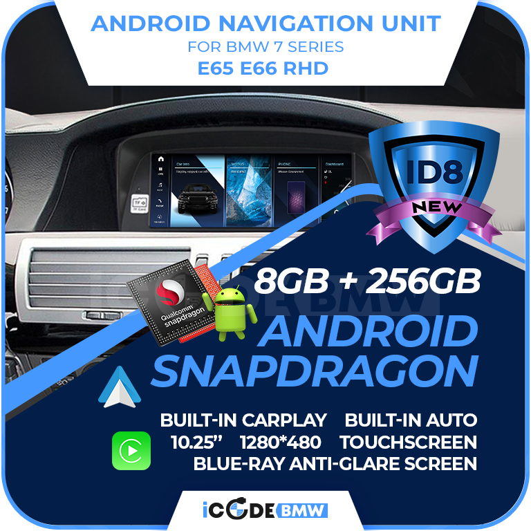 For BMW E65 E66 12,3 Touchscreen Android Navigation GPS CarPlay Andr