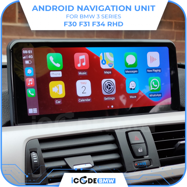 Android Touchscreen BMW F30 10.25" FHD 8GB + 128GB S662 Android 13 ID8-core Snapdragon Wireless Carplay EVO BOTH - Image 3