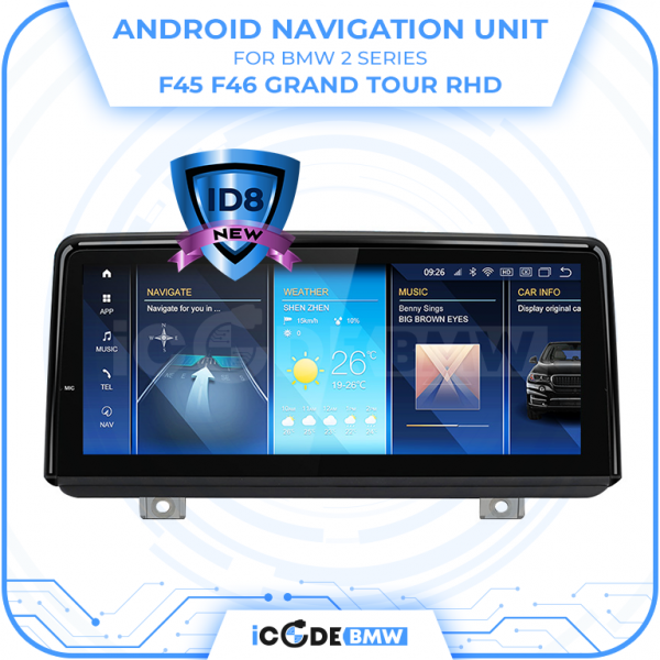 Android Touchscreen BMW F45 8.8" HD 4GB + 64GB S665 Android 13 ID8-core Snapdragon Wireless Carplay EVO BOTH - Image 3