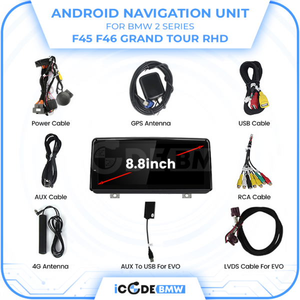 Android Touchscreen BMW F45 8.8" HD 8GB + 128GB S662 Android 13 ID8-core Snapdragon Wireless Carplay NBT BOTH - Image 7