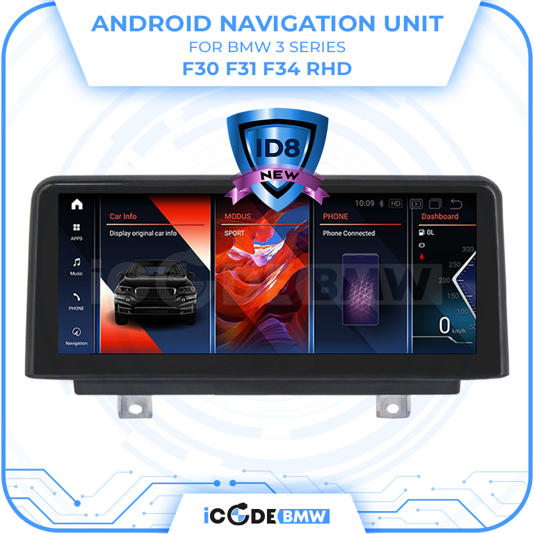 Android Touchscreen BMW F30 10.25" HD 4GB + 64GB S665 Android 13 ID8-core Snapdragon Wireless Carplay NBT BOTH - Image 2